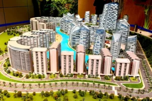 architectural display model of ary laguna in dck dha city karachi at ary laguna site office