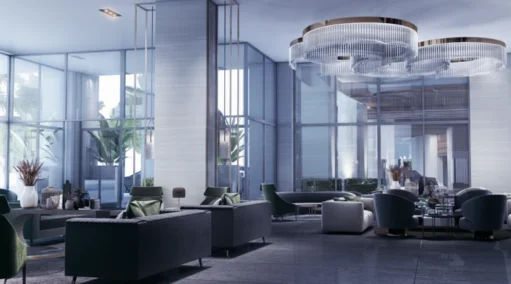 residents lounge in Emaar Park Edge Towers in Emaar Oceanfront DHA Phase VIII