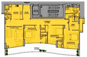3_BED_MIDDLE_TOWER_B_1_The Arkadians Floor Plan