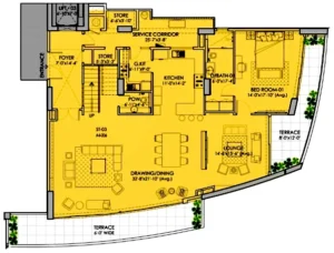 4_Bed_Room_Duplex_level_1_Tower_B_1_The Arkadians DHA Karachi